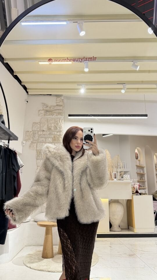 Krem kırçıllı kürk